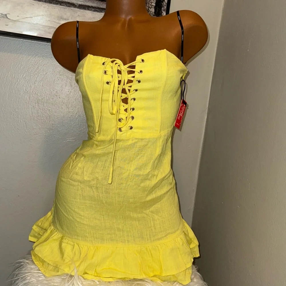 forever 21 yellow tube dress - Picture 1 of 5